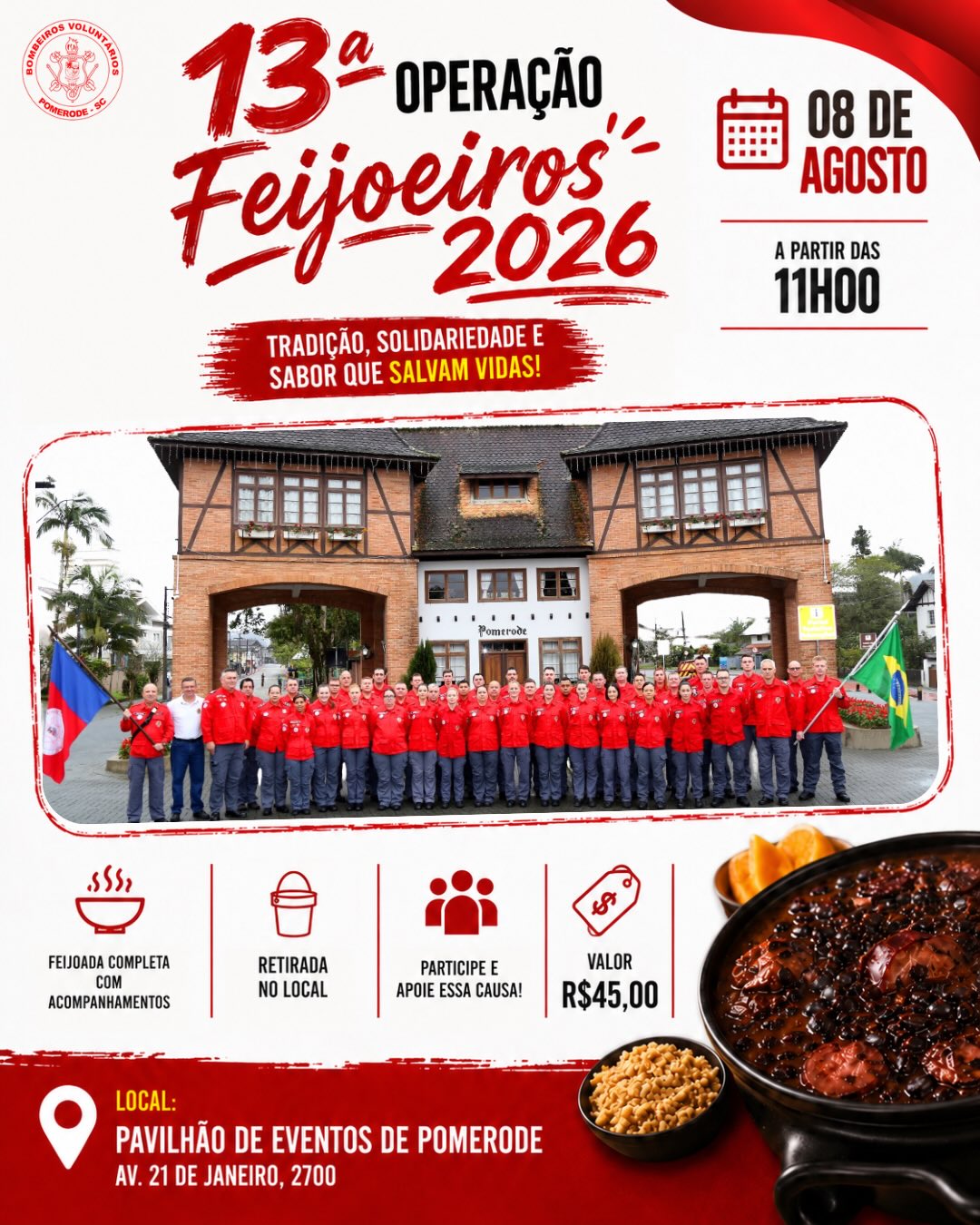 Bombeiros Voluntários de Pomerode lançam a 13ª Operação Feijoeiros
