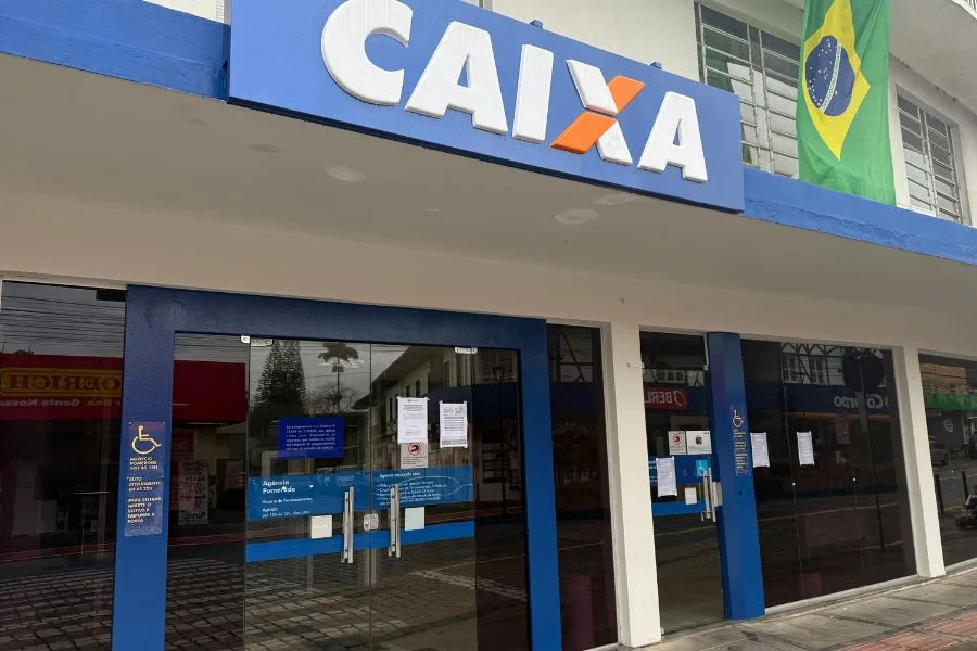 Greve dos bancários em Pomerode.
